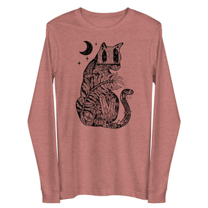 Night of the Cat Long Sleeve Tee - Muave/Green